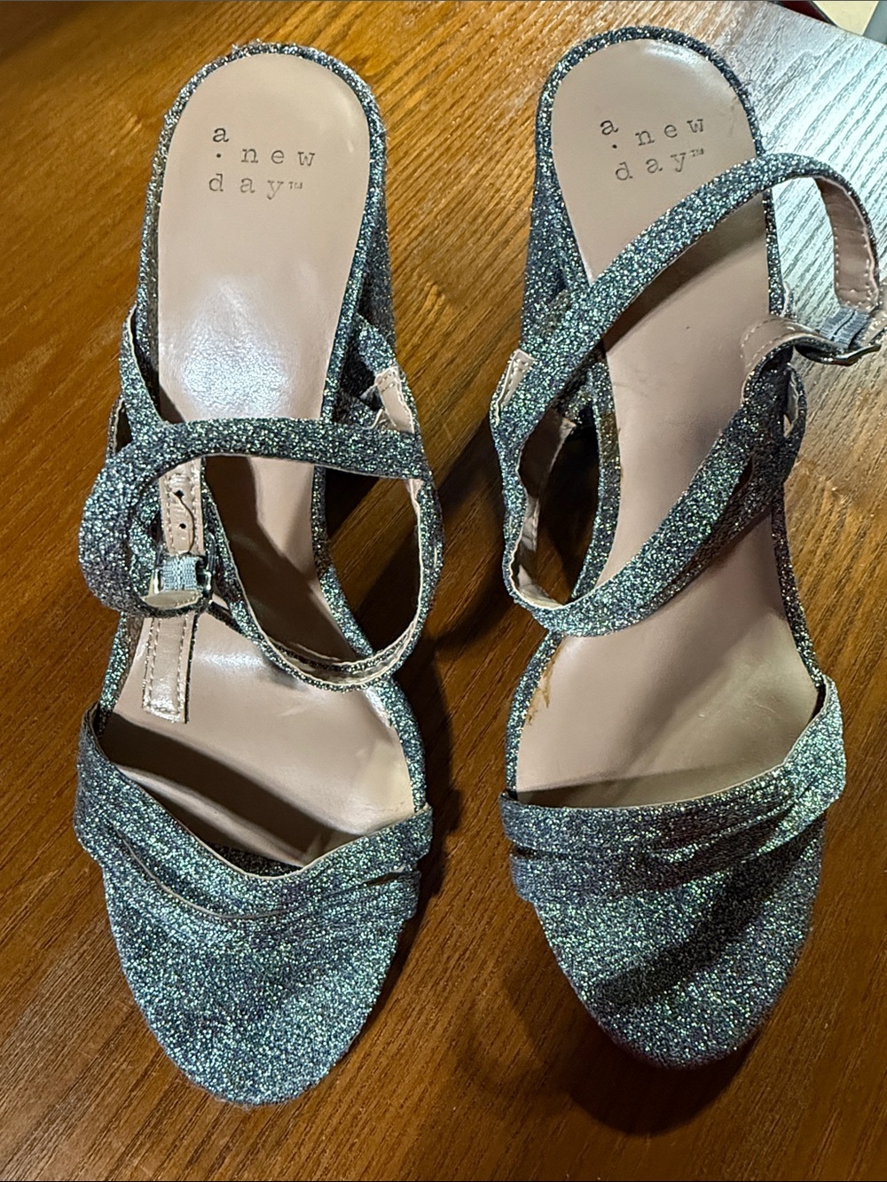 a new day Women’s Sparkle Strappy Heels